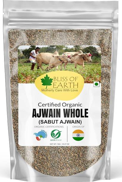 Bliss of Earth 1kg USDA Organic Ajwain Whole, Carom Seed For Cooking