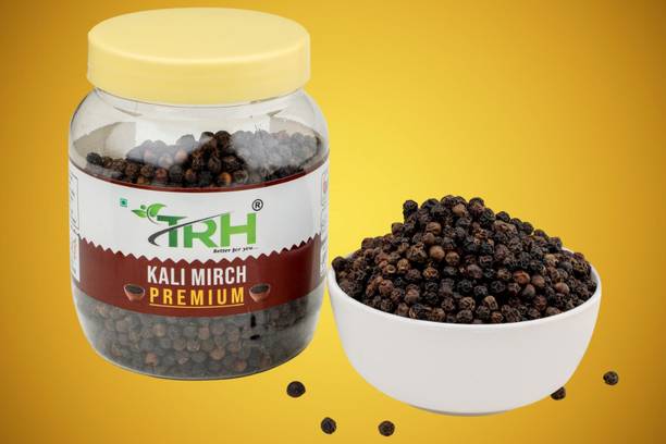 TRH Organic Whole Black Pepper - Natural Sabut Kali Mirch/ Grade A - Bold Size Seed