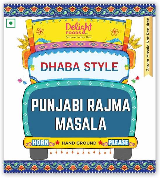 Delight Foods Dhaba Style Punjabi Rajma Masala - Hand Ground - (300g Pouch) | with Pre Mixed Garam Masala