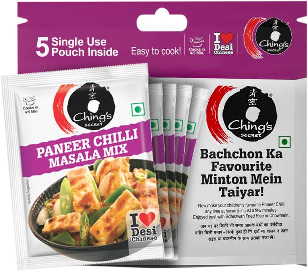Ching's Secret Paneer Chilli Masala Mix, Cooks in 4/5Mins, 5 Single Use Pouches