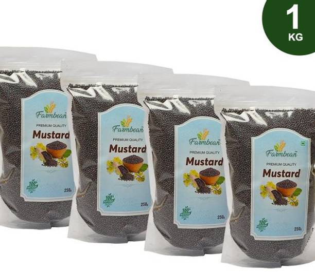 Farmbean Natural Mustard Seeds | Sarso seed | Whole Rai | Whole Mustard Black (1kg)
