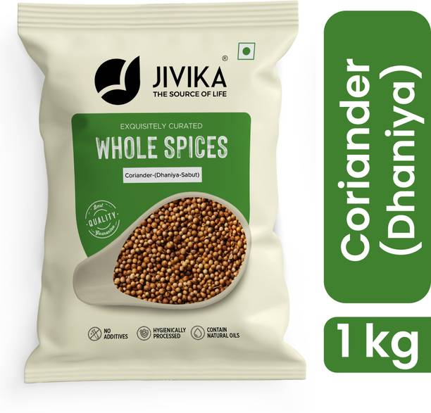 jivika Whole Coriander Seeds 1 kg | Pure, Aromatic & Sun-Dried | Sabut Dhaniya