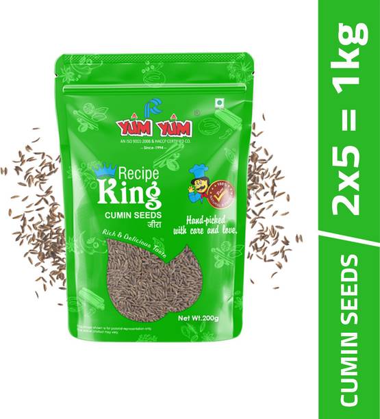 YUM YUM Recipe King, Sabut Jeera (Cumin Seeds) 1kg (Pack of 5-200g Each) -