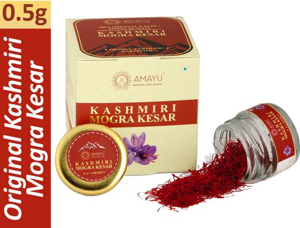 AMAYU Original Kashmiri Mogra Kesar Saffron 0.5 gm | A++ Grade Premium Quality