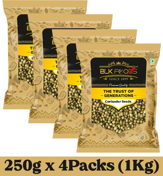 BLK FOODS Select Coriander Whole (Dhaniya Sabut) 1000g (4 X 250g)