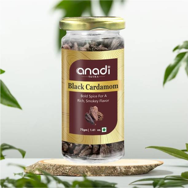 ANADI Black Cardamom, Badi Elaichi Whole Premium Aromatic Spice