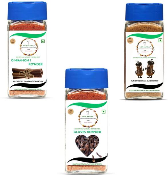 MJTASTENATURAL Black pepper Clove & Cinnamon Powder | Natural & Pure Kerala Spices
