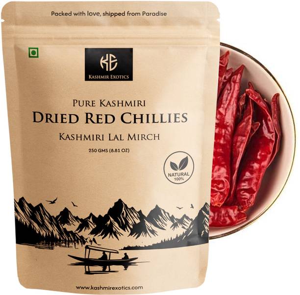 Kashmir Exotics Kashmiri Dried Red Chillies (Kashmiri Lal Mirch) 250gm