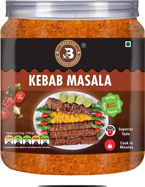 Brew Lab Fresh & Pure Kebab Masala | Gives Authentic Flavor Ideal for Barbeque