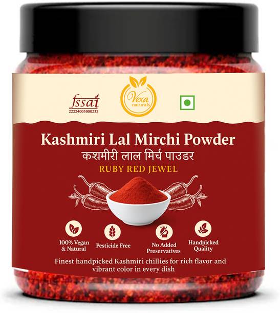 VEXA NATURALS Kashmiri Lal Mirchi Powder | Vegan | Powder with No Added Flavours and Colours