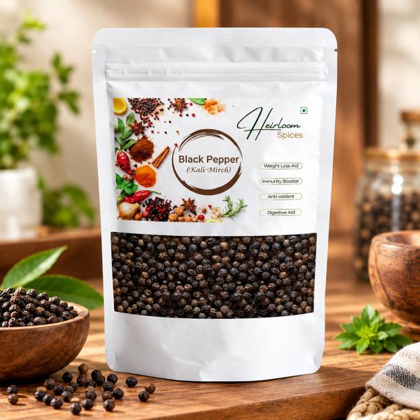 Heirloom Spices Black Pepper Whole | Kali Mirch | Bold Size Premium Spice