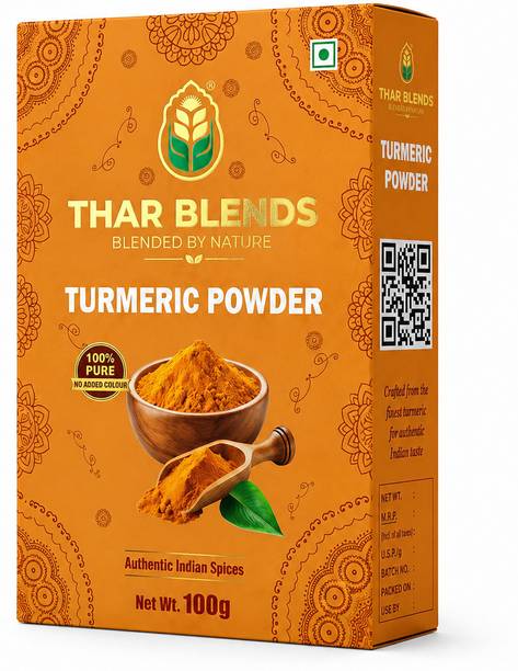 Thar Blends Turmeric Powder 100g | Pure & Natural Haldi Powder | No Added Colour