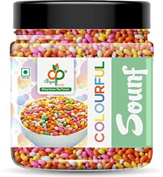 Organic Purify Sugar Coated Fennel Seeds/Fennel Candy Coated Saunf,Mouth Freshner Jar Pack ||