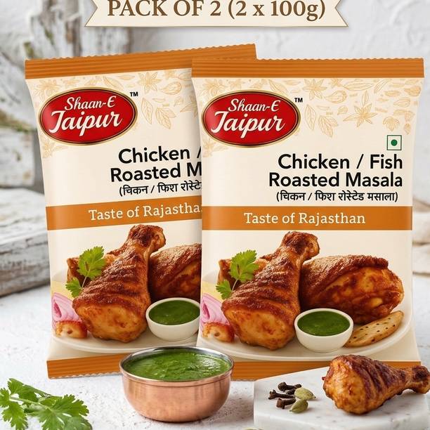 Shaan-E Jaipur Chicken Fish Roasted Masala Pack of 2 BBQ Roast Chicken Spice