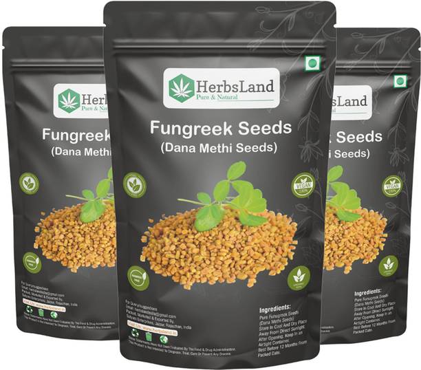 HerbsLand Premium Quality Dana Methi (Fenugreek Seeds)-(100 gm Each) (300 gm)