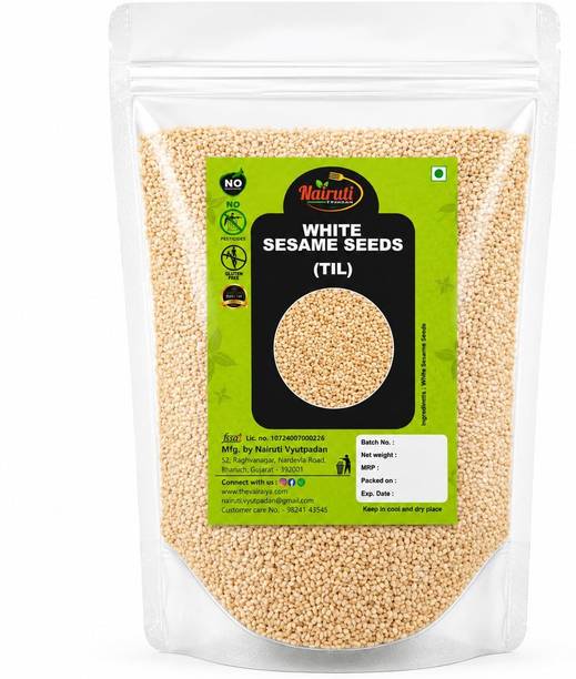 Nairuti Vyutpadan White Sesame Seeds | Fresh & Nutrient-Rich White Til Sesame Seeds