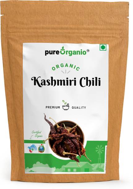 Pure Organio Organic Kashmiri Chili - Dry Red Chilly Whole - Sabut Lal Mirch - Byadgi