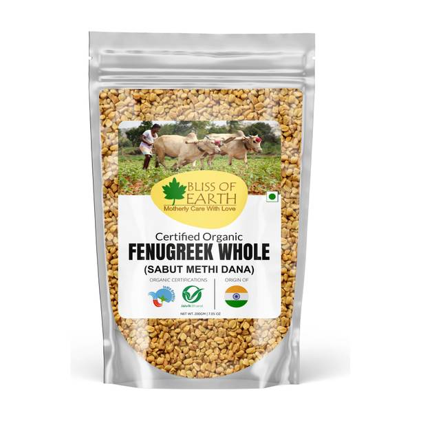 Bliss of Earth Certified Organic Fenugreek seed (Sabut Methi Dana) For | Weight loss|Cooking