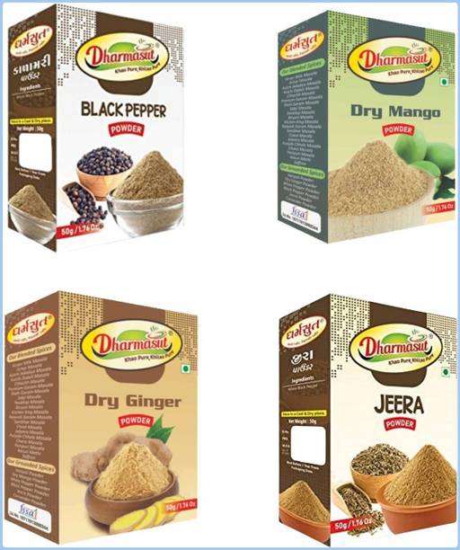 Dharmasut Dry Mango (Amchur) Dry Ginger (Sunth) Black Pepper ( Kali Mirch) Jeera Powder