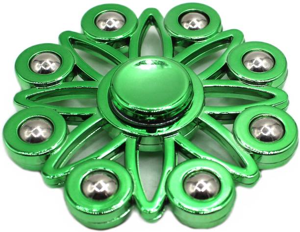 neoinsta shopping Medium size 8 sided metal fidget spinner toy for kids Green Color Design-5