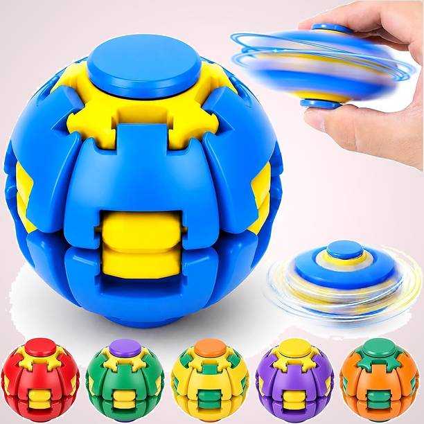 Jaaro Press to Spin Sensory Ball, Rotating Spinner Toy for Kids, Pack of 1