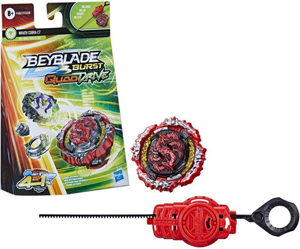 BEYBLADE Burst QuadDrive Wrath Cobra C7 Spinning Top Starter Pack-Defense/Attack Type