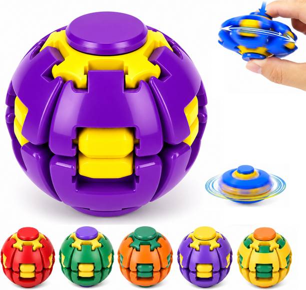 Learn With Fun Press to Spin Helix Fidget Ball Push Transformable Sensory Stress Relief Toy