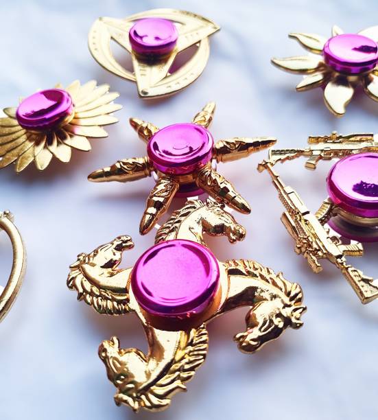 Ignite 1 Pcs Random Design Gold Finger Hand Spinner Fidget Spinner Toys for Kids