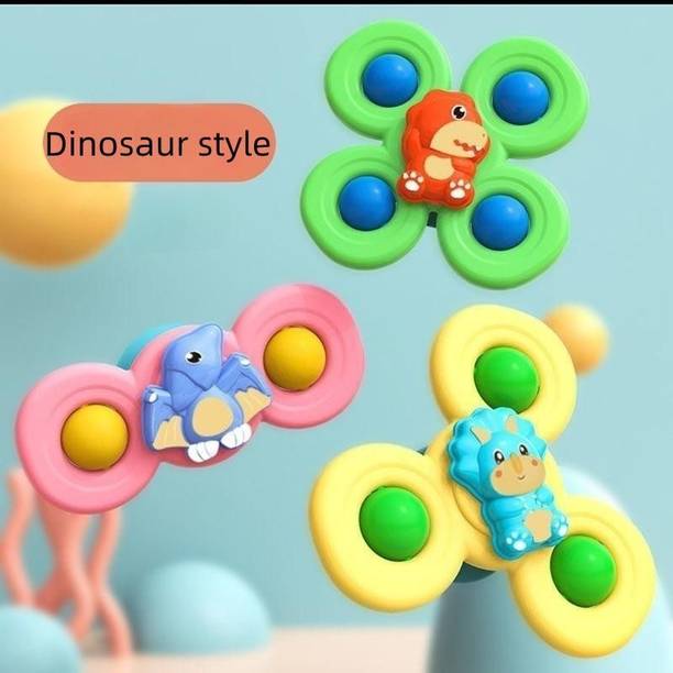 Nafhotoz Spinning Rattle Suction Cup Baby Bath Tub Toys for Kids