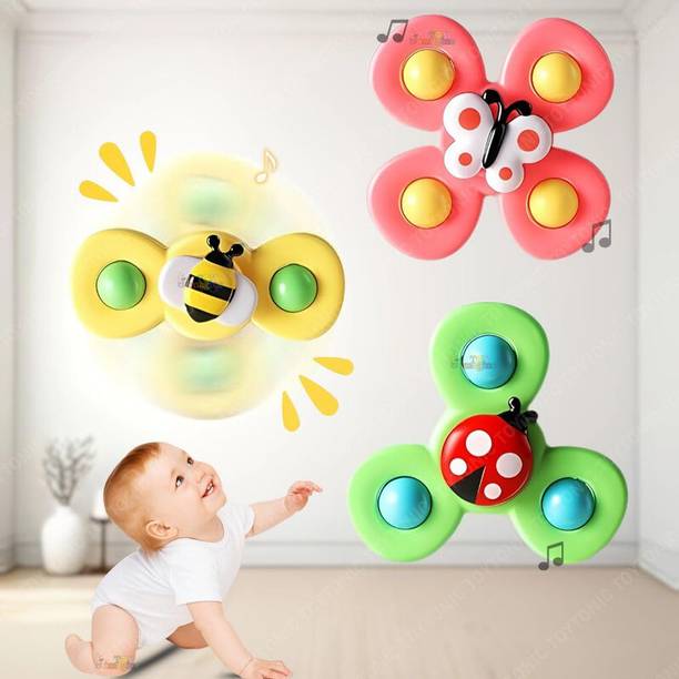 Pamidhar 3Pcs Suction Cup Fidget Spinner Toy for Baby Bath, Water Toys For Kids