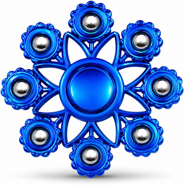Jmax Premium Metallic Blue Flower Fidget Spinner High Speed Hand Toy