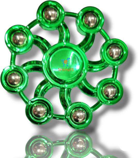 Shivsoft Mettalic 8 Goli Big Size Green Fidget Puzzle Ball Bearing Spinner