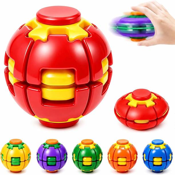 YUIOP - 360° Rotating 2-in-1 Fidget Toy Ball & Spinning Top | Spinner for Kids, Adults