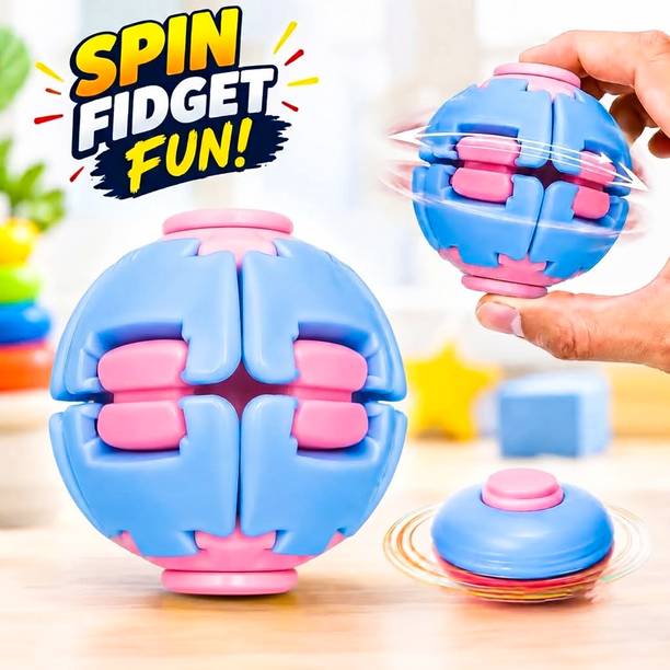 Buddynjoy 360 Fidget Ball Spinner Press to Spin Squishy Stress Relief Toy for Kids
