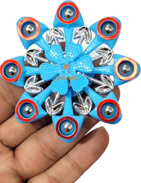 Shivsoft Plastic 8Arm Skyblue Fidget Puzzle Ball Bearing Spinner