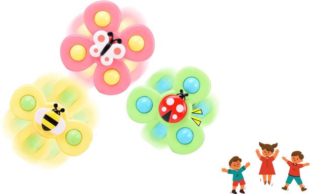 Zuuluzrs 3 Pcs Bath Spinner Toy for Baby