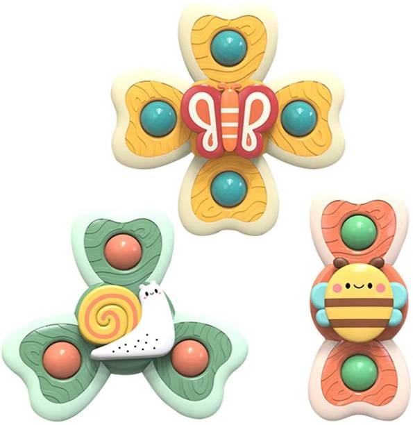 Learn With Fun HappyBaby 3pcs Waterproof Suction Spinner Bath Toy