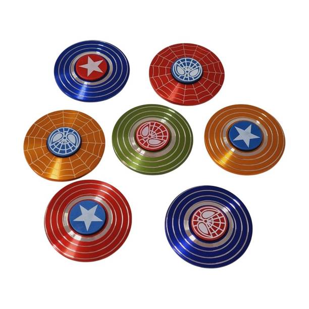 BRAND HOME Round Captain America Finger Gyroscope Spinner Fidget Metal Stress Relieve Toys