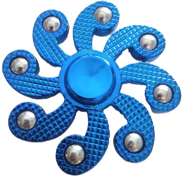 ParshvGroups Metal Spinner, Big Size, Blue Flower (Pack of 1)