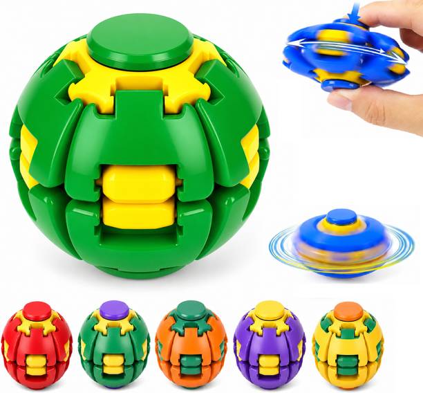 Learn With Fun Press to Spin Fidget Spinner Transformable Sensory Ball Stress Relief Toy