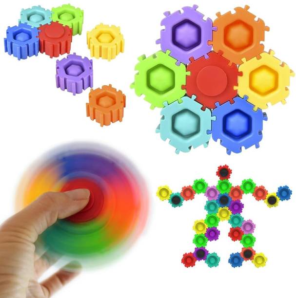 PAPASpace Push Pop Fidget Spinner Toy for Kids Sensory Rotate Memory Game Gift 3-12 Yrs