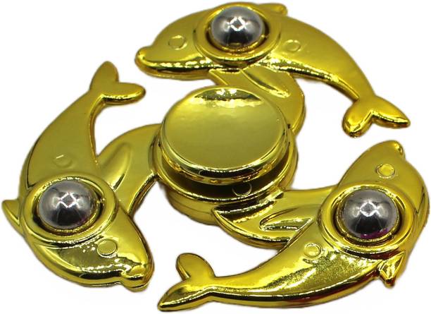 neoinsta shopping Small size Three side metal fidget spinner toy for kids yellow Design-1