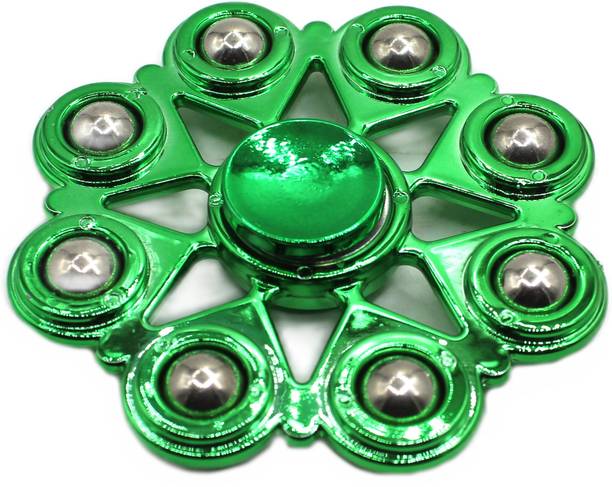 neoinsta shopping Medium size 8 sided metal fidget spinner toy for kids Green Color Design-4
