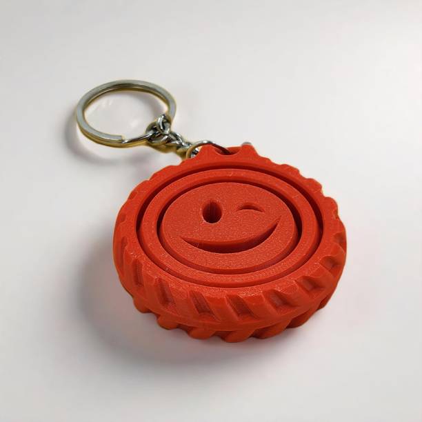CUBIX3D Happy Spinner Fidget Keychain for Stress Relief & Focus