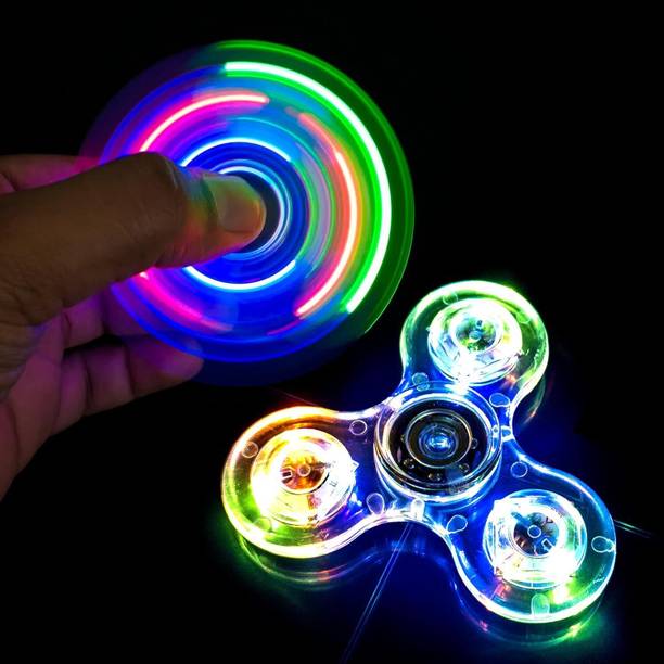 KIPA GAMING Led Light Fidget Spinner Crystal Finger Toy Gift for Kids Stress Reduction (1Pc)