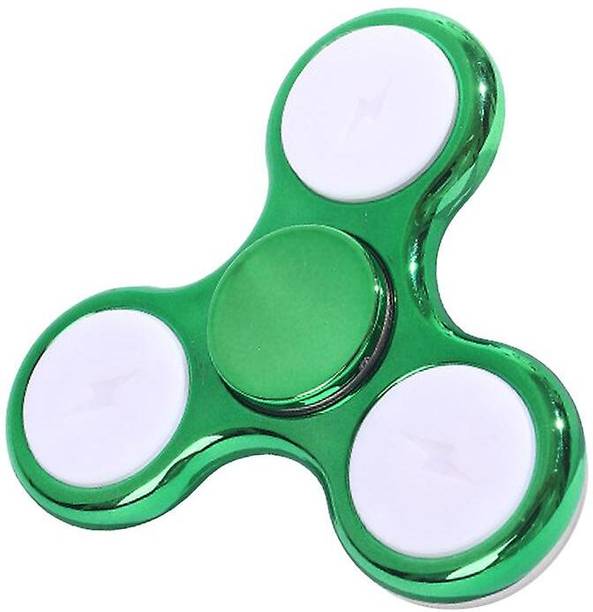 Shivsoft LED Light Mettalic Look Fidget Spinner Green