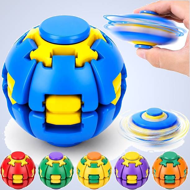 Nizix 1 pcs Press to Spin Ball Compact Fidget Toy for Students