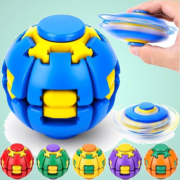Nizix 1 pcs Quiet Press Spin Sensory Ball Toy for Kids and Adults