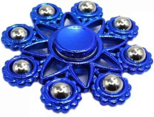 ParshvGroups Metal Spinner, Fidget Spinner,Blue Flower Design (Pack of 1)