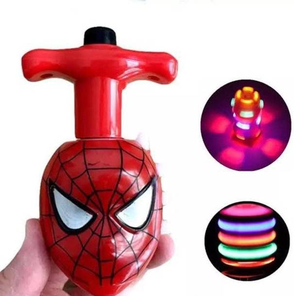 SERAS BASKET Magic LED Spinning Top Toy with Music & Lights for Kids Super Hero Design